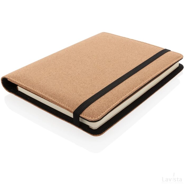 Deluxe kurken A5 portfolio met pen bruin