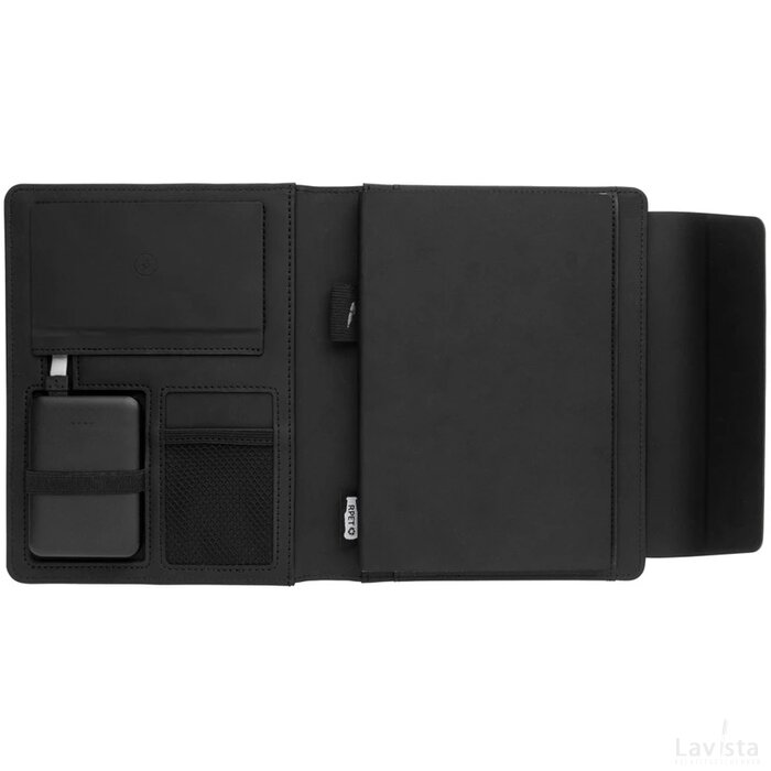 Fiko A5 portfolio met draadloos opladen & 5000mAh powerbank zwart