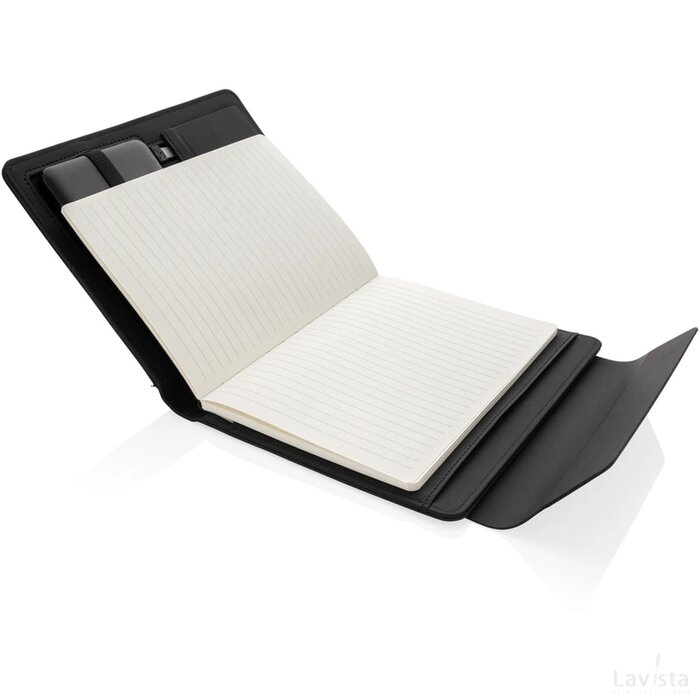 Fiko A5 portfolio met draadloos opladen & 5000mAh powerbank zwart
