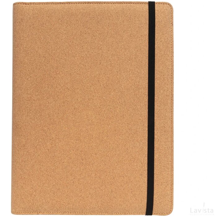 Deluxe kurken A4 portfolio met pen bruin