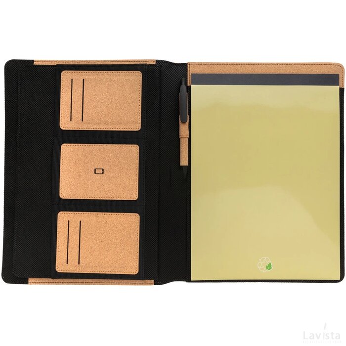 Deluxe kurken A4 portfolio met pen bruin