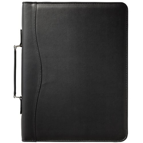 Ebony A4 portfolio met ritssluiting en handvat Zwart