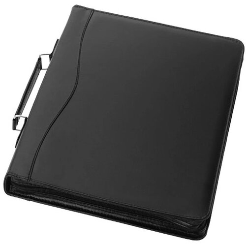 Ebony A4 portfolio met ritssluiting en handvat Zwart