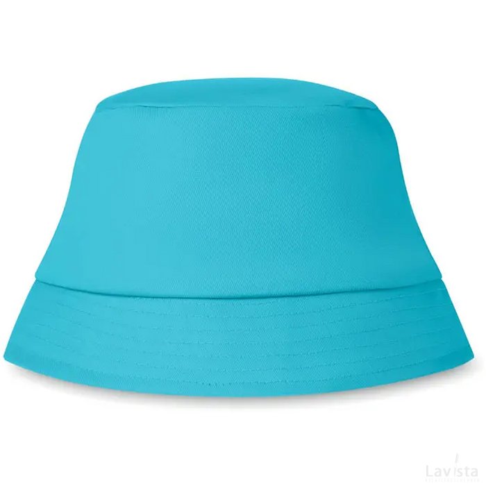 Katoenen zonnehoed Turquoise