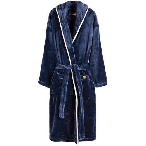 VINGA Louis luxe pluche RPET badjas L/XL Blauw