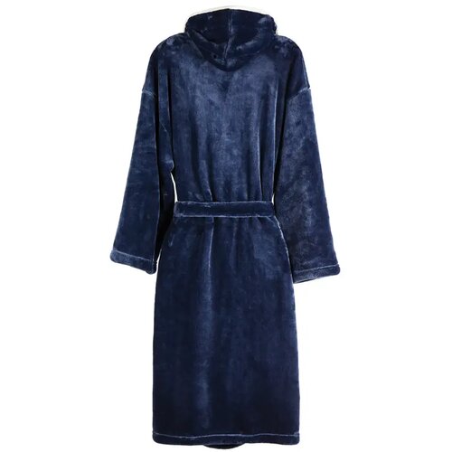 VINGA Louis luxe pluche RPET badjas L/XL Blauw