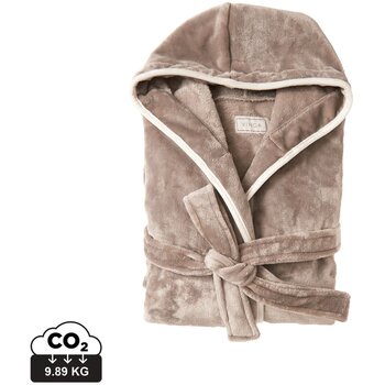 VINGA Louis luxe pluche RPET badjas S/M Grijs