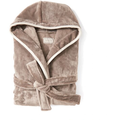 VINGA Louis luxe pluche RPET badjas S/M Grijs