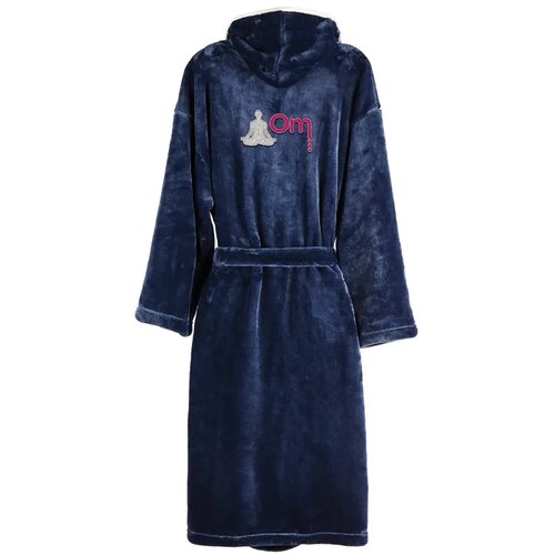 VINGA Louis luxe pluche RPET badjas S/M Blauw