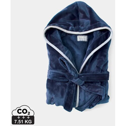 VINGA Louis luxe pluche RPET badjas S/M Blauw