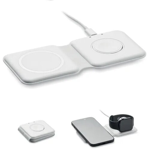 2-in-1 opvouwbare lader 15w Flip wit