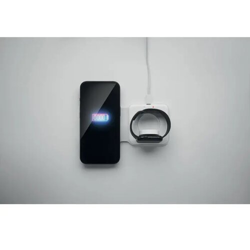 2-in-1 opvouwbare lader 15w Flip wit