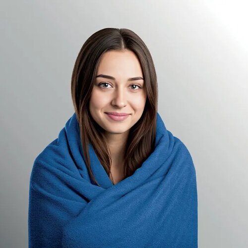 2-in-1 reisdeken set Cozy blauw