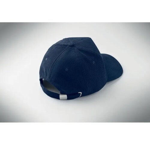 5 panelen corduroy baseballcap Wale Blauw