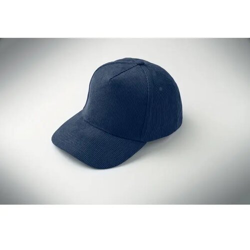 5 panelen corduroy baseballcap Wale Blauw