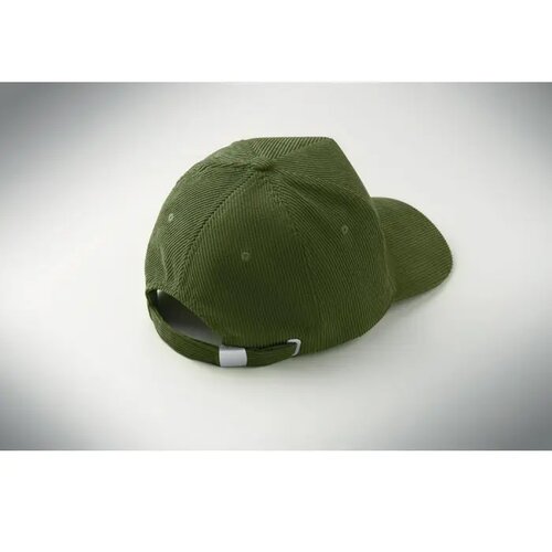 5 panelen corduroy baseballcap Wale Legergroen