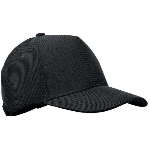 5 panelen corduroy baseballcap Wale Zwart