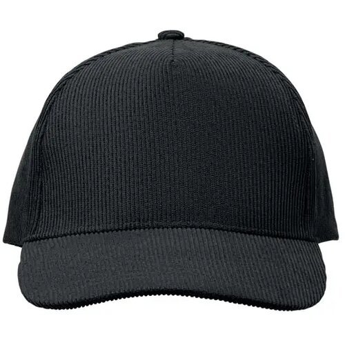 5 panelen corduroy baseballcap Wale Zwart