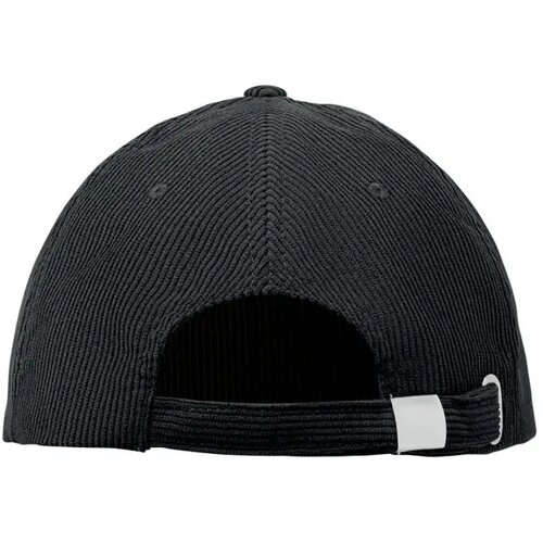 5 panelen corduroy baseballcap Wale Zwart