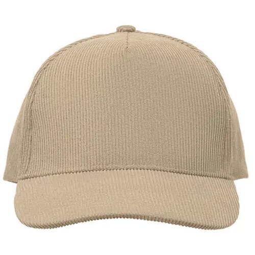 5 panelen corduroy baseballcap Wale Beige