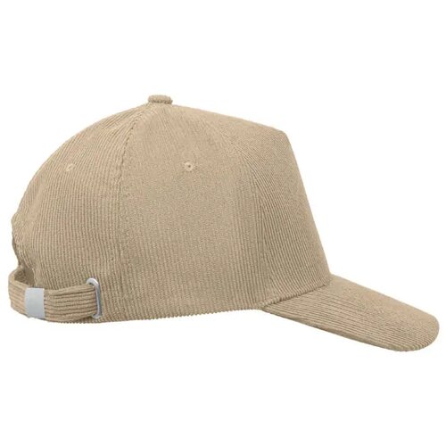 5 panelen corduroy baseballcap Wale Beige