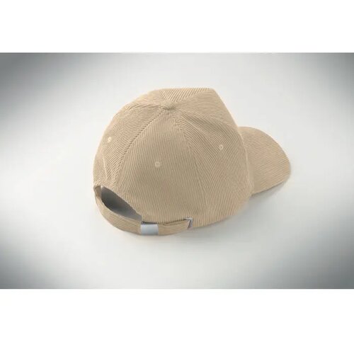 5 panelen corduroy baseballcap Wale Beige