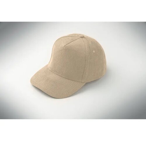 5 panelen corduroy baseballcap Wale Beige