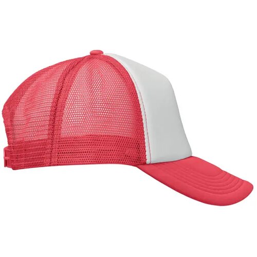 5 panelen trucker pet Bubble wit/rood