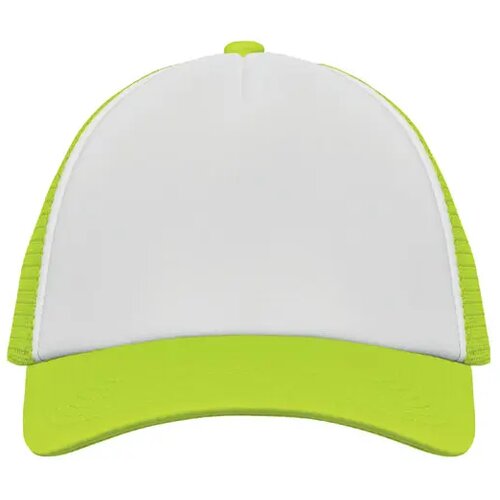5 panelen trucker pet Bubble wit/neongeel