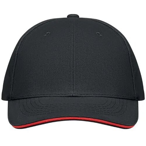 6 panelen baseballpet Buffalo Zwart/Rood