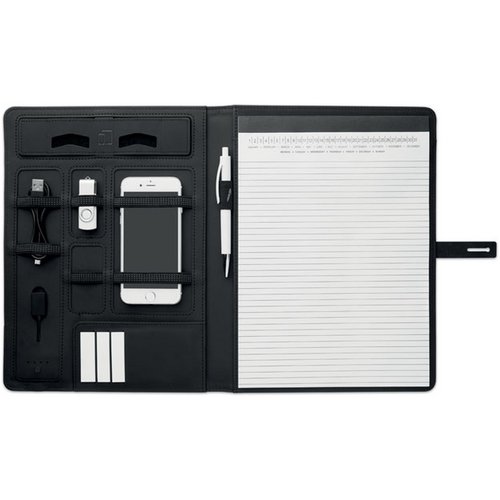A4 schrijfmap/draadloze oplader Smartfolder zwart