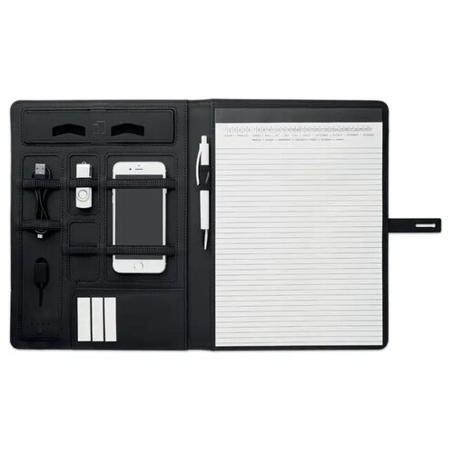 A4 schrijfmap/draadloze oplader Smartfolder zwart
