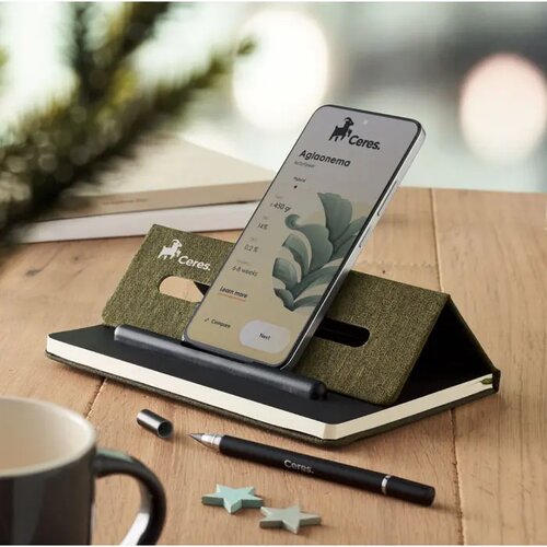 A5 notitieboek telefoonhouder Rinbook Groen