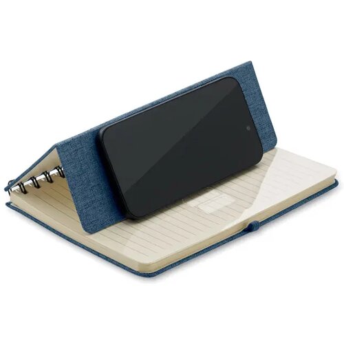 A5 notitieboekje met telefoonhouder Strata Blauw