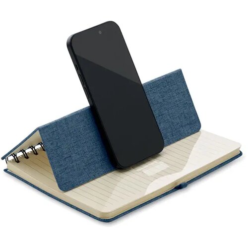 A5 notitieboekje met telefoonhouder Strata Blauw
