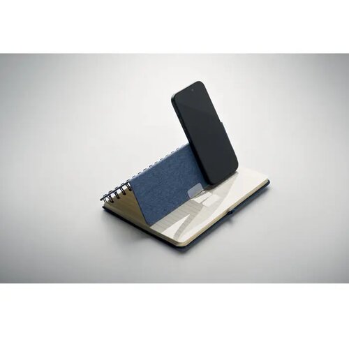 A5 notitieboekje met telefoonhouder Strata Blauw