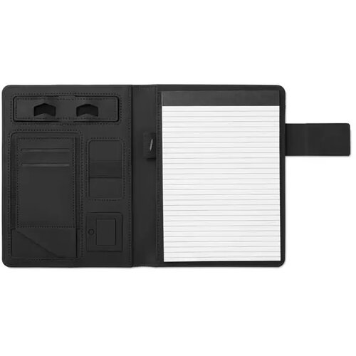 A5 schrijfmap met powerbank Powernoty Zwart