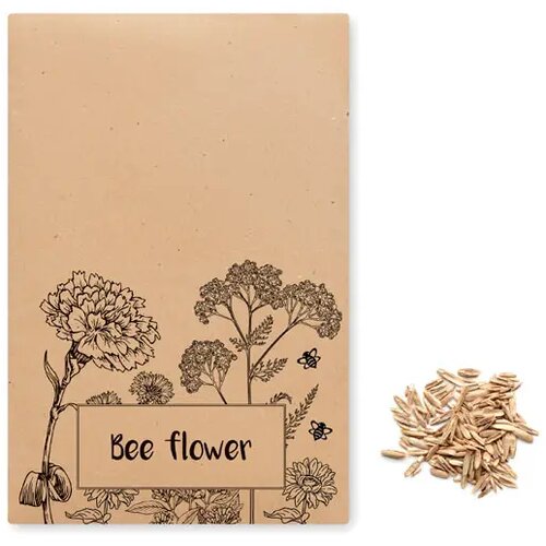 Bloemenzaadjes in envelop Seedlopebee beige