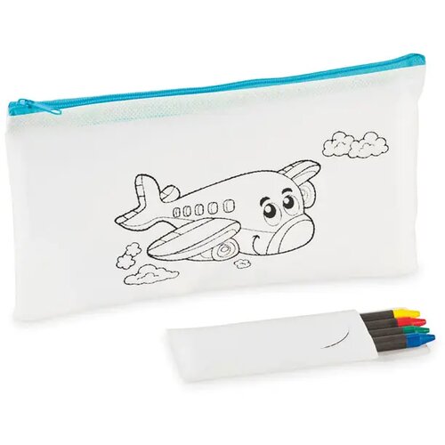 Etui met 4 krijtjes Cray babyblauw