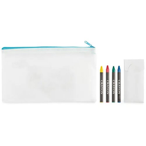 Etui met 4 krijtjes Cray babyblauw