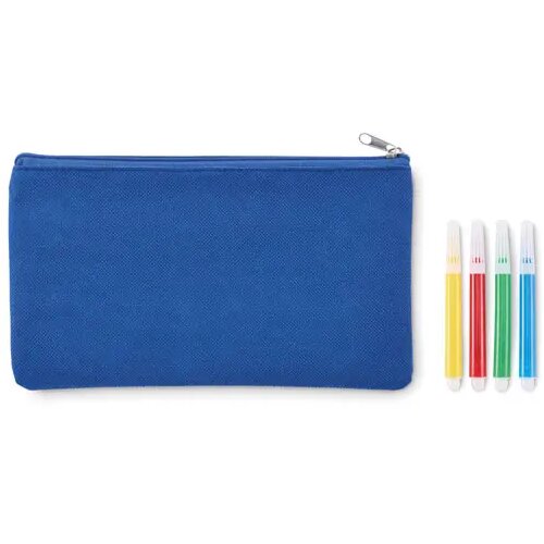 Etui met stiften Kiddo royal blauw