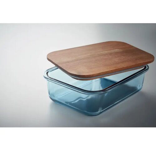 Glazen lunchbox 800ml Vitrio lunch transparant blauw