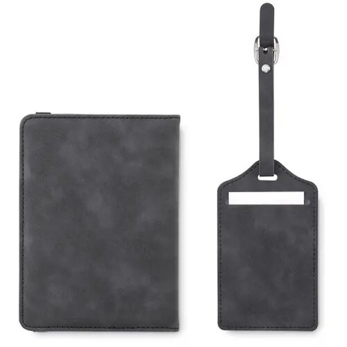Paspoort en bagagelabel set Jettag Grijs