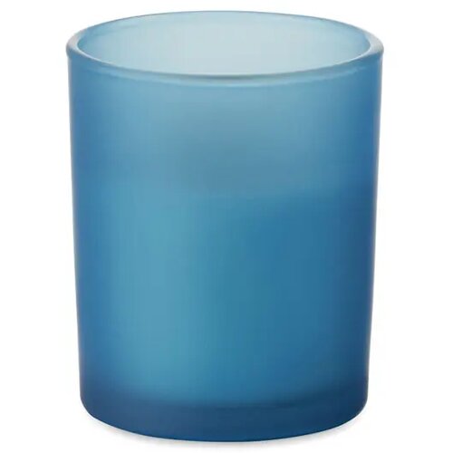 Plantaardige waskaars 80gr Kivas wood blauw