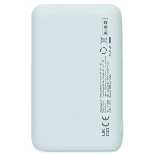 Powerbank 5000 mah Power52c babyblauw