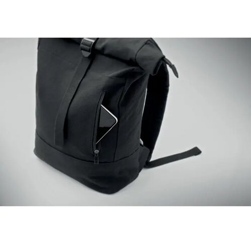 Rolltop 15 inch laptop rugzak Koper roll zwart
