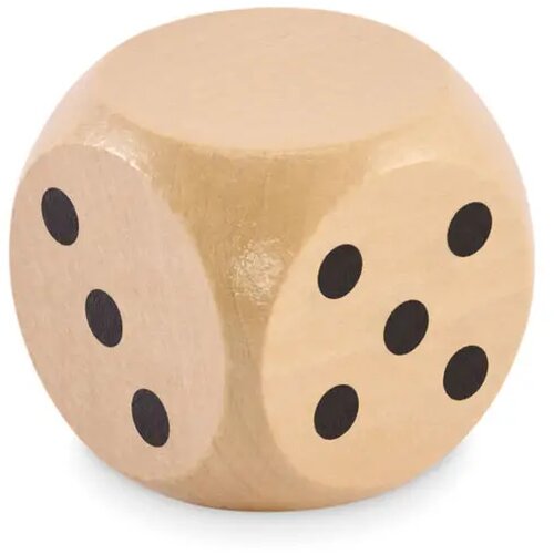 Schima houten dobbelsteen 5cm Dado Bruin