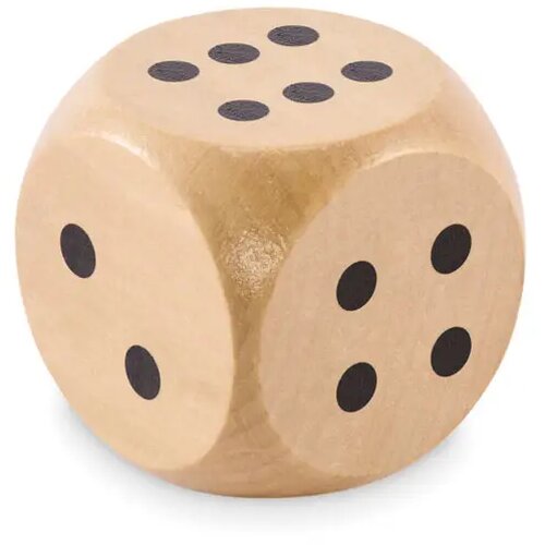 Schima houten dobbelsteen 5cm Dado Bruin