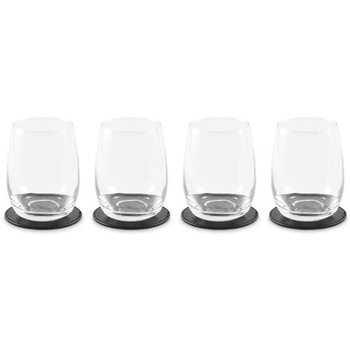 Set van 4 pu onderzetters Posa set Zwart