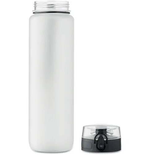 Sportwaterfles rpet 1l Isforden mark transparant wit